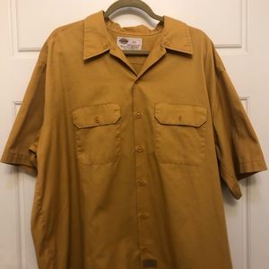 Dickies Mustard Yellow Button-Down Work Shirt